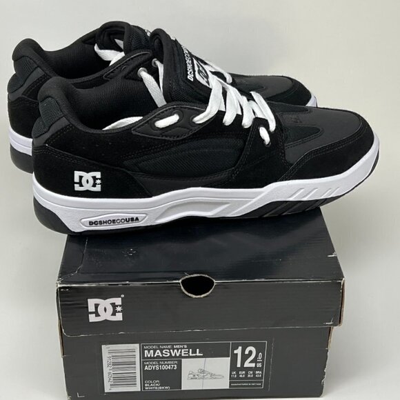 DC Men's DC Maswell Shoes, Black/White, Size 12 - Picture 1 of 6
